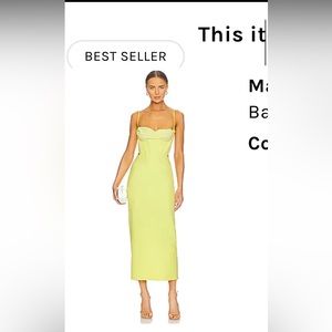 NEW: Bardot Martini Midi Dress in Limoncello - L